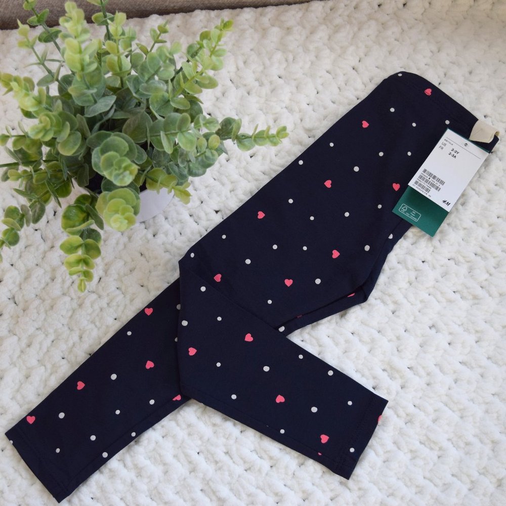 NWT Girls H&M Leggings (Navy) 2-3Y